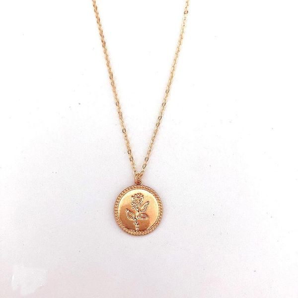 pendant necklaces women simple female long chain coin necklace rose flower collier gold alloy round, Silver
pendant necklaces women simple female long chain coin necklace rose flower collier gold alloy round, Silver