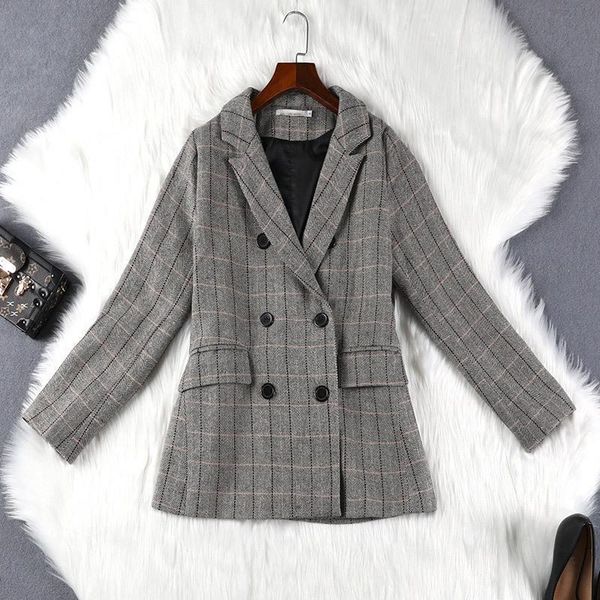 women's jackets suit jacket 2021 autumn slim large size check double-breasted ladies casual plus clothing, Black;brown
women's jackets suit jacket 2021 autumn slim large size check double-breasted ladies casual plus clothing, Black;brown