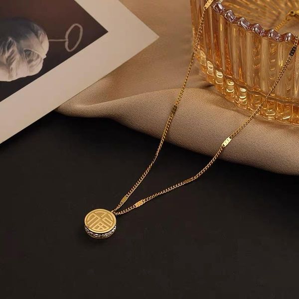 chains titaniumeel fu xi word double-sided pendant necklace female light luxury niche design sense clavicle chain net red simple, Silver
chains titaniumeel fu xi word double-sided pendant necklace female light luxury niche design sense clavicle chain net red simple, Silver