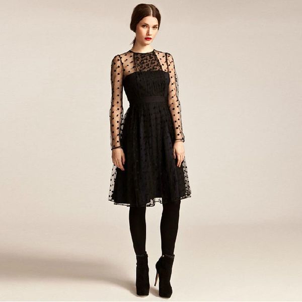 casual dresses brief women black dress polka dot mesh patchwork long sleeve knee-length vestidos elegant pleated chiffon, Black;gray
casual dresses brief women black dress polka dot mesh patchwork long sleeve knee-length vestidos elegant pleated chiffon, Black;gray