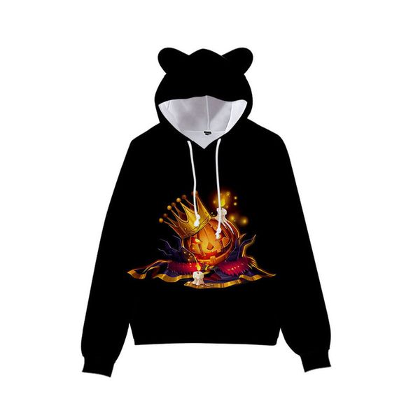 king print cute boy girl clothes hooded 3d printing hooded sweater autumn early winter ears hooded pullover, Black
king print cute boy girl clothes hooded 3d printing hooded sweater autumn early winter ears hooded pullover, Black