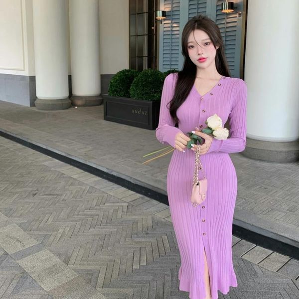 casual dresses knitted long sweater dress and cardigan split fork girl buttons mid-length fashion fall 2021 v-neck for women, Black;gray
casual dresses knitted long sweater dress and cardigan split fork girl buttons mid-length fashion fall 2021 v-neck for women, Black;gray