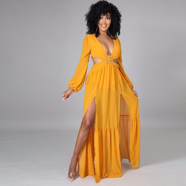 casual dresses solid ruffles maxi chiffon dress women deep v neck long sleeve high split nightclub party wear swimsuit coverup beach, Black;gray
casual dresses solid ruffles maxi chiffon dress women deep v neck long sleeve high split nightclub party wear swimsuit coverup beach, Black;gray