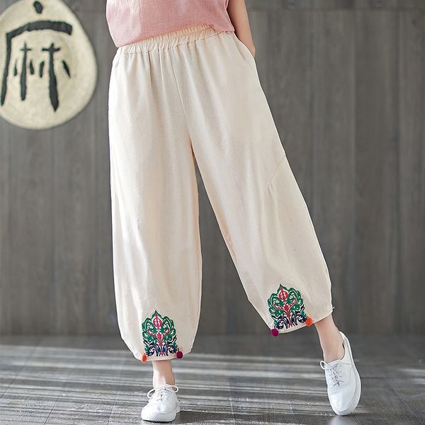 womens cotton linen pants elastic waist vintage bloomers lady loose casual chinese style retro literary cotton trousers 12293, Red
womens cotton linen pants elastic waist vintage bloomers lady loose casual chinese style retro literary cotton trousers 12293, Red