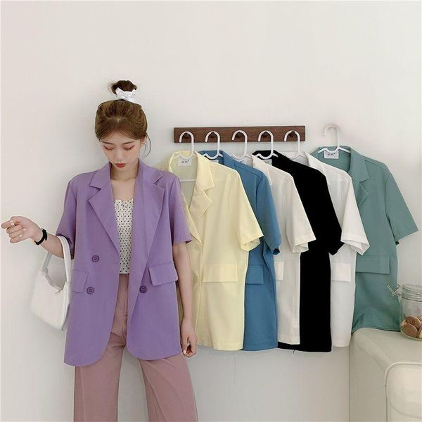 women's suits & blazers 2021 summer thin blazer coats fashion short sleeve double-breasted outwear casual office ladies suit jackets wo, White;black
women's suits & blazers 2021 summer thin blazer coats fashion short sleeve double-breasted outwear casual office ladies suit jackets wo, White;black