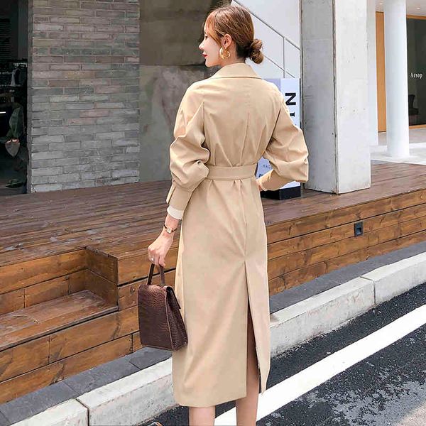 women's trench coats long sleeves double breasted trench coat for elegant woman share long with casual wild belt color solid clothes, Tan;black
women's trench coats long sleeves double breasted trench coat for elegant woman share long with casual wild belt color solid clothes, Tan;black