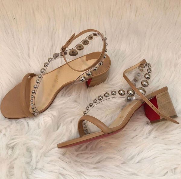 summer women sandals red bottoms corrine sliver studded & pvc strap women's chunky heels wedding party ladies luxury gladiator sandalia, Black
summer women sandals red bottoms corrine sliver studded & pvc strap women's chunky heels wedding party ladies luxury gladiator sandalia, Black
