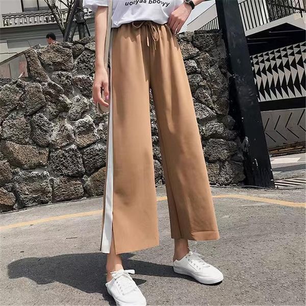 mujer pantalones sweatpants women trousers plus size casual loose wide leg pant split patchwork pants spodnie damskie women's & capris, Black;white
mujer pantalones sweatpants women trousers plus size casual loose wide leg pant split patchwork pants spodnie damskie women's & capris, Black;white