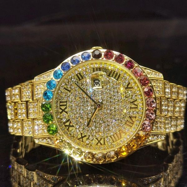 wristwatches missfox rainbow diamond men watch gold iced out stainless steel relógio masculino blingbling quartz man watches fashion party, Slivery;brown
wristwatches missfox rainbow diamond men watch gold iced out stainless steel relógio masculino blingbling quartz man watches fashion party, Slivery;brown