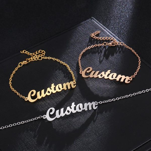 link, chain personalized custom name bracelet for women stainless steel charms handmade engraved handwriting bangle jewelry, Black
link, chain personalized custom name bracelet for women stainless steel charms handmade engraved handwriting bangle jewelry, Black