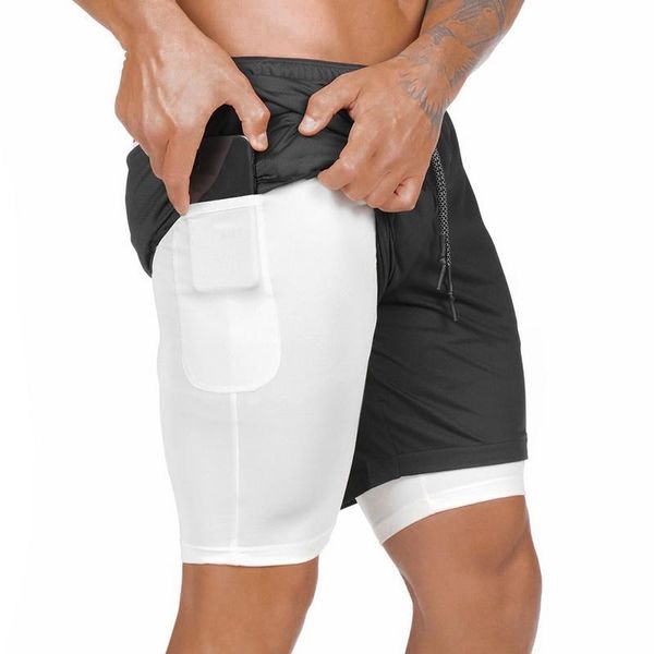 men's shorts vertvie brand 2 in 1 joggers phone pockets sporting built-in hips hiden zipper fitness, White;black
men's shorts vertvie brand 2 in 1 joggers phone pockets sporting built-in hips hiden zipper fitness, White;black
