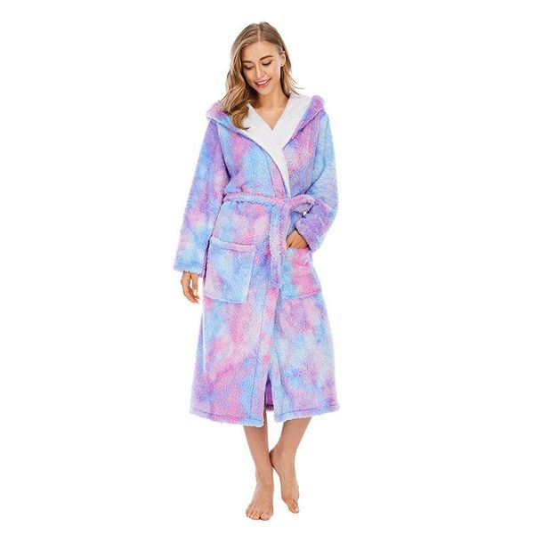 women's sleepwear winter tie dye coral fleece women robes hooded thick long bathrobe woman clothes nightgown cardigan pajamas ladies, Black;red
women's sleepwear winter tie dye coral fleece women robes hooded thick long bathrobe woman clothes nightgown cardigan pajamas ladies, Black;red