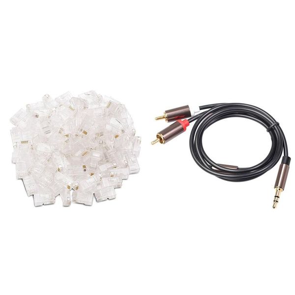 100-pack cat 6 rj45 modular plugs for stranded utp cable with rca hifi stereo 3.5mm to 2rca audio computer cables & connectors
100-pack cat 6 rj45 modular plugs for stranded utp cable with rca hifi stereo 3.5mm to 2rca audio computer cables & connectors