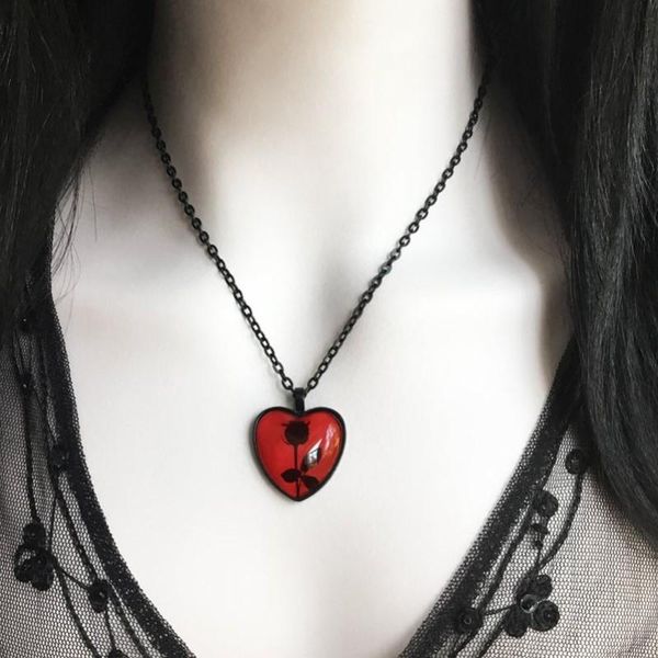 pendant necklaces gothic romantic black rose red heart glass necklace jewelry gift for women friends wholesale, Silver
pendant necklaces gothic romantic black rose red heart glass necklace jewelry gift for women friends wholesale, Silver
