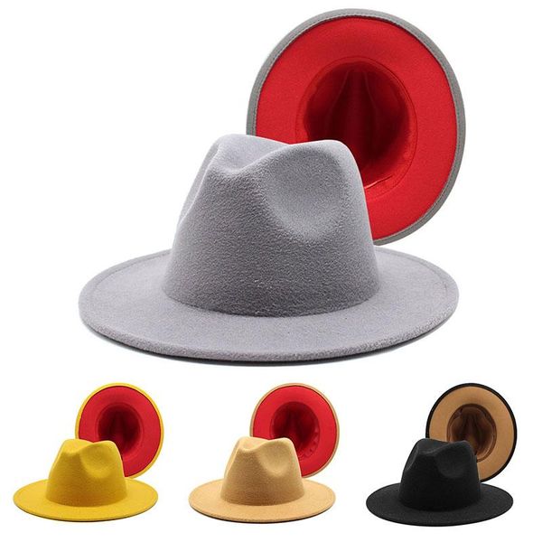 wide brim hats cowboy hat double-sided fedora women and men jazz autumn winter lady flat vintage british style 2021, Blue;gray
wide brim hats cowboy hat double-sided fedora women and men jazz autumn winter lady flat vintage british style 2021, Blue;gray