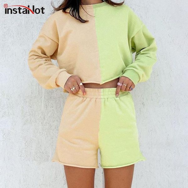 women's tracksuits insta casual panelled women two piece crop match shorts autumn 2021 basic sportswear high waist female athleisure ou, Gray
women's tracksuits insta casual panelled women two piece crop match shorts autumn 2021 basic sportswear high waist female athleisure ou, Gray
