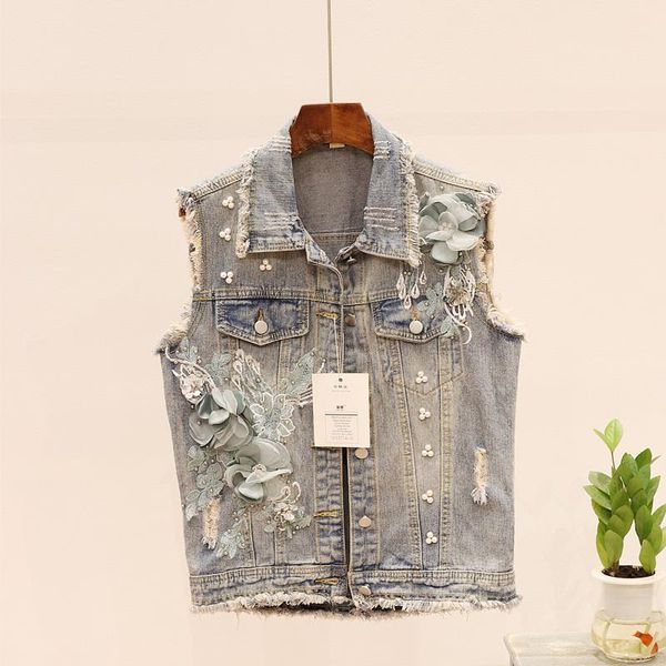 women's vests korean fashion short jeans vest women waistcoat sequins flower applique frayed denim female sleeveless jacket streetwear, Black;white
women's vests korean fashion short jeans vest women waistcoat sequins flower applique frayed denim female sleeveless jacket streetwear, Black;white