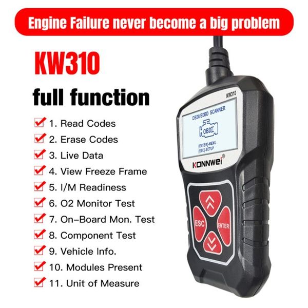 code readers & scan tools kw310 obd2 car diagnostic automotive scanner obd 2 auto engine analyzer reader tool accessories
code readers & scan tools kw310 obd2 car diagnostic automotive scanner obd 2 auto engine analyzer reader tool accessories
