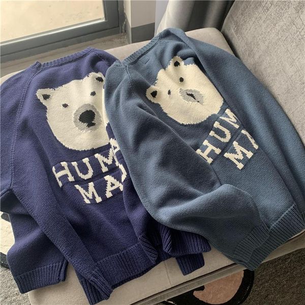men's sweaters human made sweater men women 1:1 quality cartoon polar bear pattern knit sweatshirts crewneck, White;black
men's sweaters human made sweater men women 1:1 quality cartoon polar bear pattern knit sweatshirts crewneck, White;black
