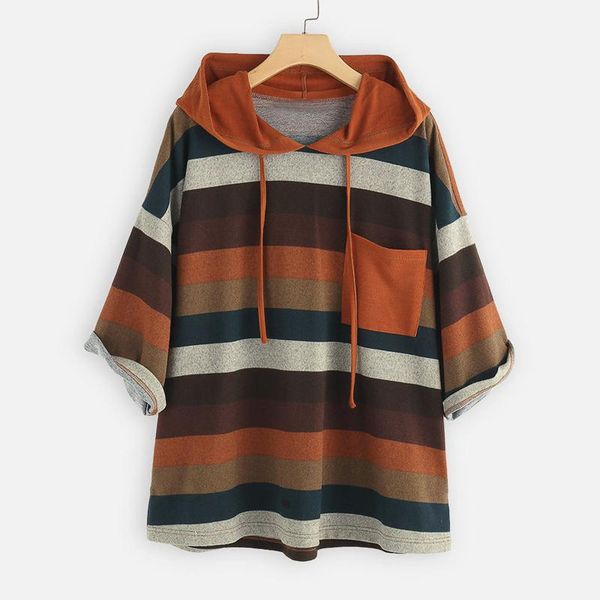 women's hoodies & sweatshirts women fashion plus size multicolor striped printing o-neck pocket hooded sweatshirt loose pullover hoodie, Black
women's hoodies & sweatshirts women fashion plus size multicolor striped printing o-neck pocket hooded sweatshirt loose pullover hoodie, Black
