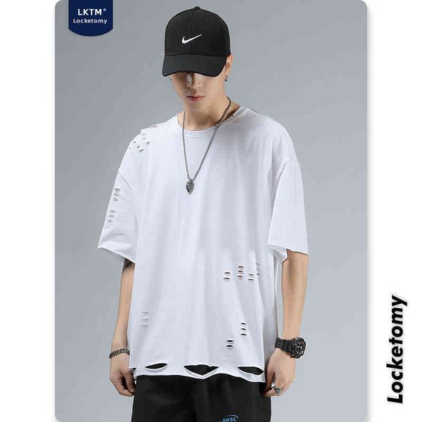 men's t shirt lktm # summer short sleeve t-shirt broken hole hip hop loose oversize fashion brand half casual bottoming, White;black
men's t shirt lktm # summer short sleeve t-shirt broken hole hip hop loose oversize fashion brand half casual bottoming, White;black