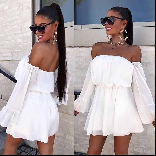 the a line slash neck women dress flare sleeve mini dersses full casual solid tube top, Black;gray
the a line slash neck women dress flare sleeve mini dersses full casual solid tube top, Black;gray