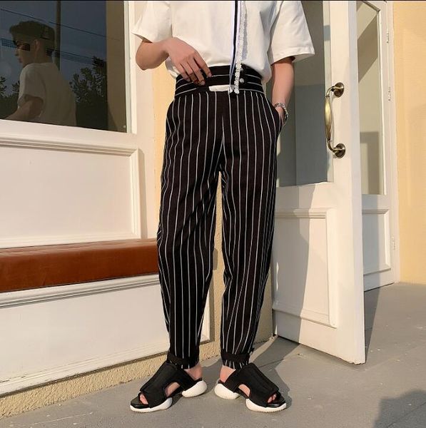 men's pants 2021 men high waist stripe casual pant fashion hip hop harem trousers male women suit streetwear, Black
men's pants 2021 men high waist stripe casual pant fashion hip hop harem trousers male women suit streetwear, Black