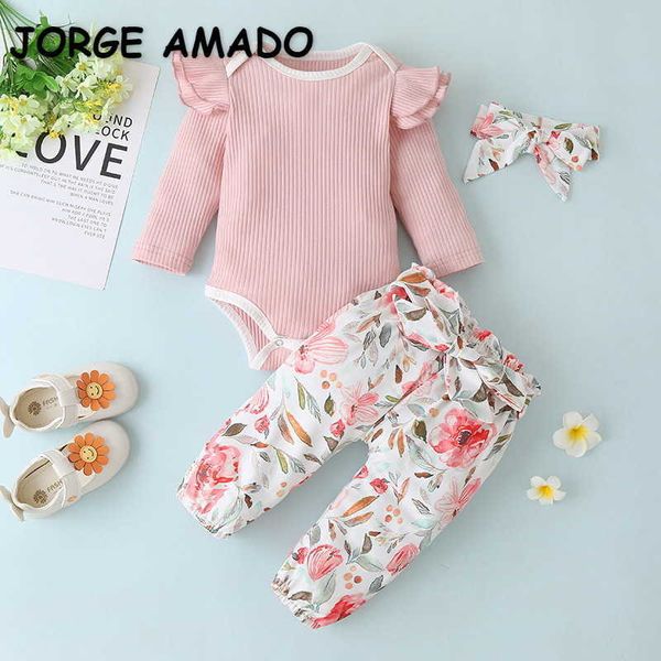 spring baby sets waffle stripe bodysuits + floral pants+ headwear three piece set children wear e1216 210610, White
spring baby sets waffle stripe bodysuits + floral pants+ headwear three piece set children wear e1216 210610, White