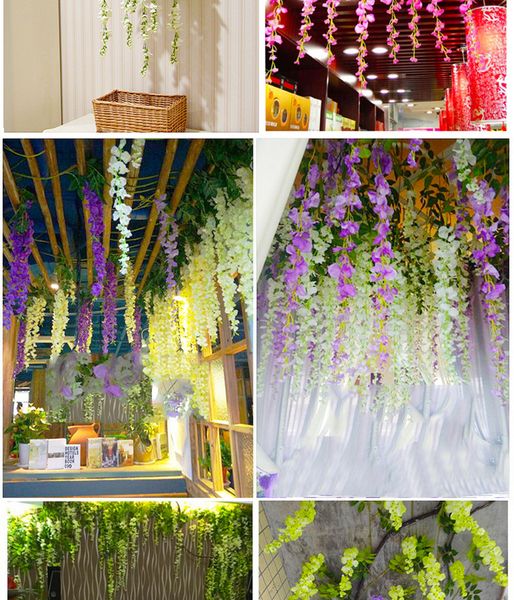 dhl 2.2m artificial flower vine fake silk rose ivy flowers for wedding decoration vines hanging garland home decor, Slivery;white
dhl 2.2m artificial flower vine fake silk rose ivy flowers for wedding decoration vines hanging garland home decor, Slivery;white