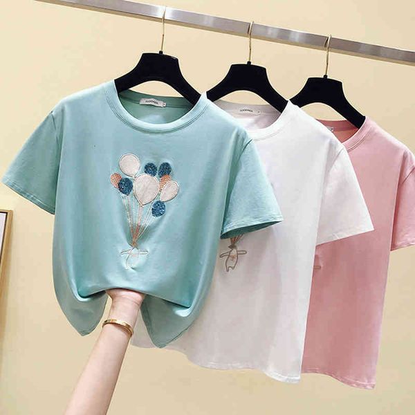 women's t-shirt cartoon embroidery t women tshirt female cotton summer woman korean fashion clothing tee femme q025, White
women's t-shirt cartoon embroidery t women tshirt female cotton summer woman korean fashion clothing tee femme q025, White