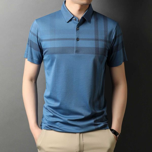 summer men's striped polo lapel loose casual mulberry silk tshirt for men, White;black
summer men's striped polo lapel loose casual mulberry silk tshirt for men, White;black
