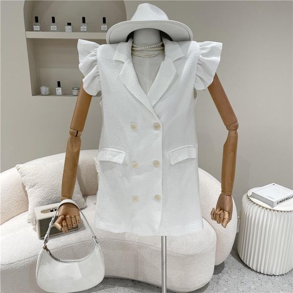 women's suits & blazers clothing 2021 niche design fashion temperament v collar black blazer, White;black
women's suits & blazers clothing 2021 niche design fashion temperament v collar black blazer, White;black