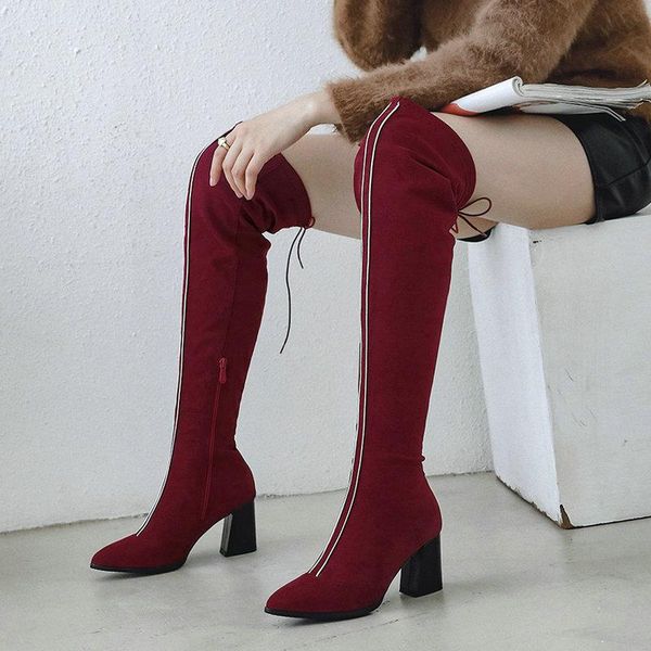 boots autumn women over the knee fashion high heel long pointed toe zipper winter plush woman shoes size 34-43, Black
boots autumn women over the knee fashion high heel long pointed toe zipper winter plush woman shoes size 34-43, Black