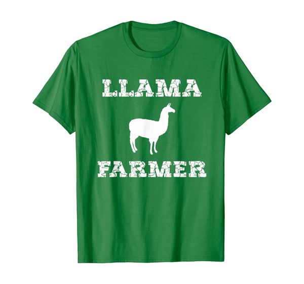 llama farmer t-shirt, White;black