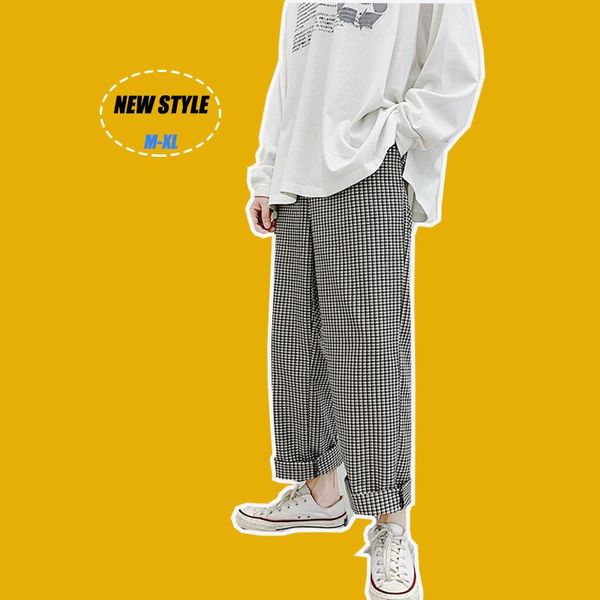 men's pants 2021 spring korean version of japanese students loose houndstooth retro straight old man trousers casual, Black
men's pants 2021 spring korean version of japanese students loose houndstooth retro straight old man trousers casual, Black