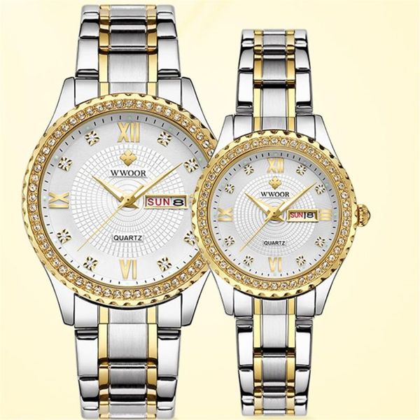 wristwatches wwoor luxury couple watch golden fashion stainless steel lovers quartz wrist watches for women & men, Slivery;brown
wristwatches wwoor luxury couple watch golden fashion stainless steel lovers quartz wrist watches for women & men, Slivery;brown