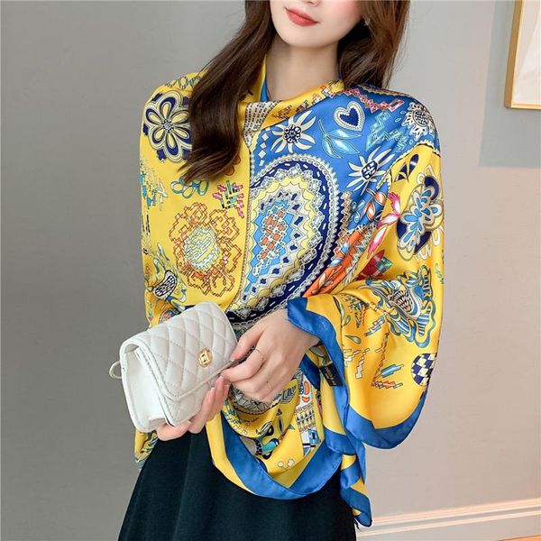 scarves 2021 silk shawl scarf for women print 180*90cm hijab head wraps luxury muslim headscarf pashmina neckerchief female foulard, Blue;gray
scarves 2021 silk shawl scarf for women print 180*90cm hijab head wraps luxury muslim headscarf pashmina neckerchief female foulard, Blue;gray