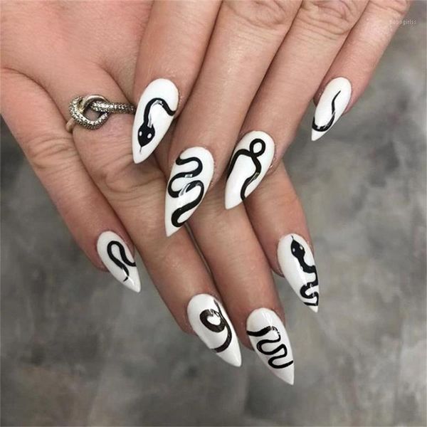 24pcs/set snake pattern long stiletto false nail punk full cover decoration artificial manicure art tips1, Red;gold
24pcs/set snake pattern long stiletto false nail punk full cover decoration artificial manicure art tips1, Red;gold