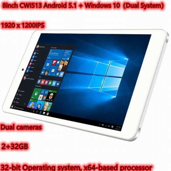 tablet pc est cwi513 8inch 1920x1200Â ips 32-bit windows10+android 4.4 dual system 2+32gb z8300 quad core wifi -compatible
tablet pc est cwi513 8inch 1920x1200Â ips 32-bit windows10+android 4.4 dual system 2+32gb z8300 quad core wifi -compatible