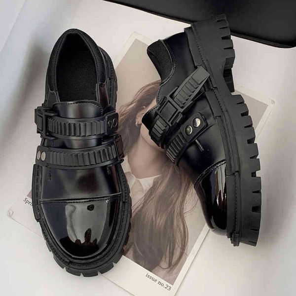 autumn winter punk style street trend women's sho buckle dign leather round head black thick bottom ladi
autumn winter punk style street trend women's sho buckle dign leather round head black thick bottom ladi