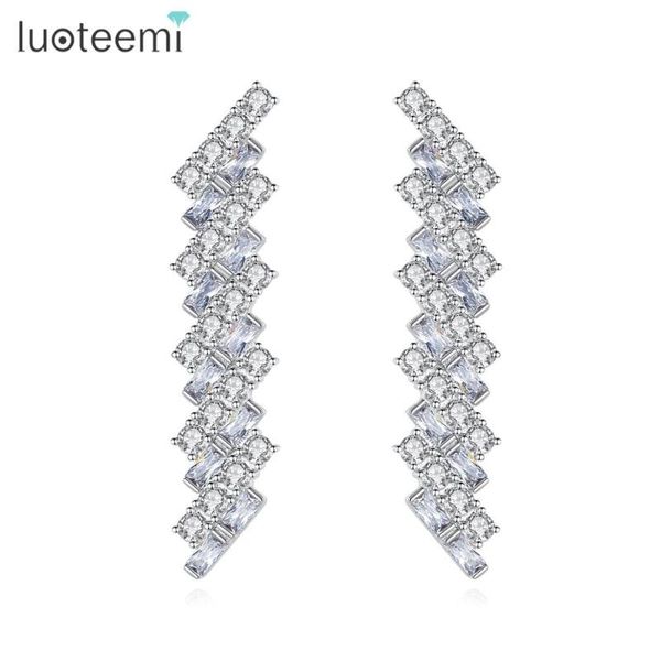 allakalo stylish long geometric stud earrings for women party shining clear cubic zircon fashion jewelry brincos gift, Golden;silver
allakalo stylish long geometric stud earrings for women party shining clear cubic zircon fashion jewelry brincos gift, Golden;silver