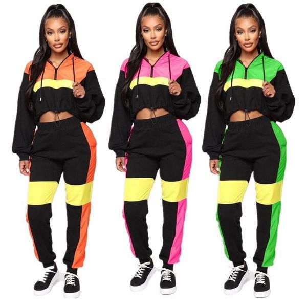 two piece dress contrast color patchwork tracksuit for women ruched hoodies loose palazzo pants suits set moleton feminino activewear, White
two piece dress contrast color patchwork tracksuit for women ruched hoodies loose palazzo pants suits set moleton feminino activewear, White