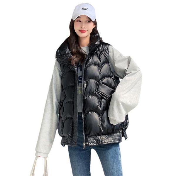 women's vests fmfssom autumn women cotton vest loose warm fit stand collar sleeveless jacket winter casual short padded waistcoat, Black;white
women's vests fmfssom autumn women cotton vest loose warm fit stand collar sleeveless jacket winter casual short padded waistcoat, Black;white