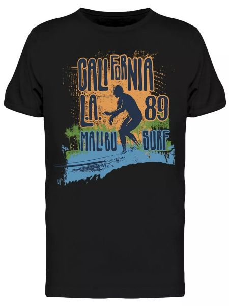 California La Malibu Surf 89 Tee Men's -Image by Shutterstock, White;black