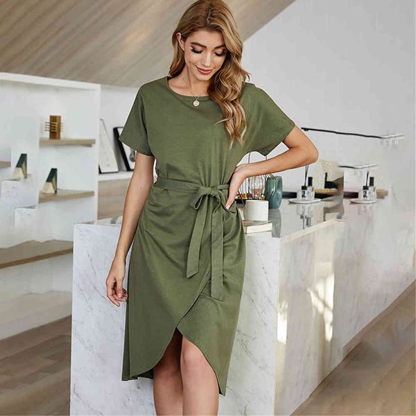 dress army green asymmetric midi dress women 2021 lace up with sashes short sleeve o neck ladies summer clothes casual elegant dresses w722, Black;gray
dress army green asymmetric midi dress women 2021 lace up with sashes short sleeve o neck ladies summer clothes casual elegant dresses w722, Black;gray