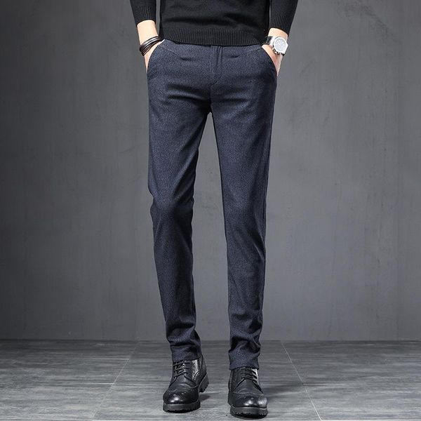 men's pants autumn winter brushed fabric casual thick classic business fashion stretch cotton trousers male brand clothes, Black 
men's pants autumn winter brushed fabric casual thick classic business fashion stretch cotton trousers male brand clothes, Black