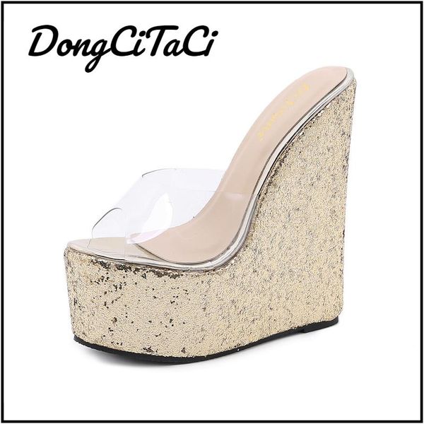 dress shoes dongcitaci women's sandals summer transparent platforms ladies bling peep toe high heels wedges 35-42, Black
dress shoes dongcitaci women's sandals summer transparent platforms ladies bling peep toe high heels wedges 35-42, Black