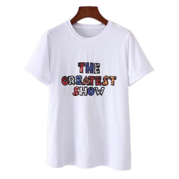 women's t-shirt 2021 summer fashion in europe and america cotton embroidery letters sequined white short-sleeved t-shirts
women's t-shirt 2021 summer fashion in europe and america cotton embroidery letters sequined white short-sleeved t-shirts
