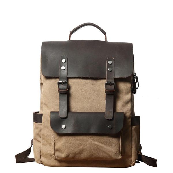 backpack business men vintage canvas with crazy horse leather outdoor laptravel bags quality male rucksack
backpack business men vintage canvas with crazy horse leather outdoor laptravel bags quality male rucksack