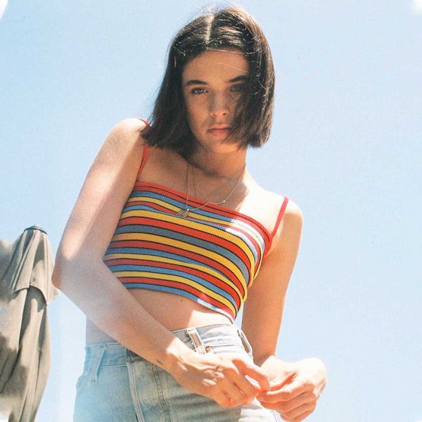 women's tanks & camis vintage striped knitted summer casual rainbow color straps sleeveless cmisole chic elastic slim women fkjn, White
women's tanks & camis vintage striped knitted summer casual rainbow color straps sleeveless cmisole chic elastic slim women fkjn, White